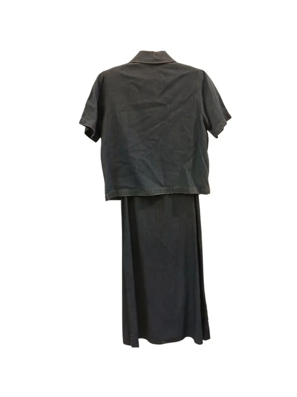 Excitation Womens Sz M Denim 2-Pc Set Sleeveless Back Zipper Dress w/ Jacket C17 - Picture 4 of 12